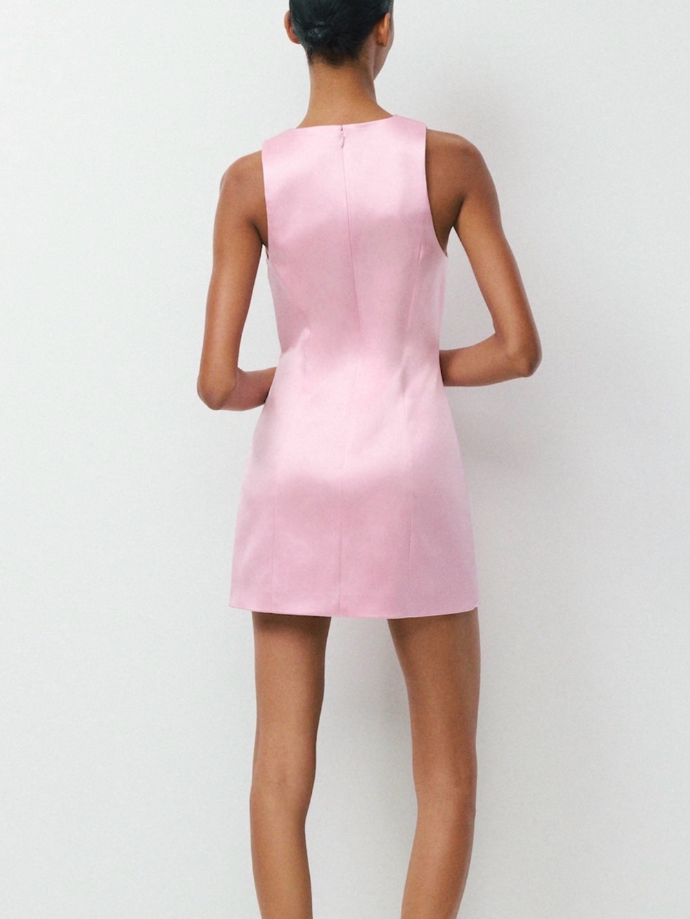 Aritzia Pink Mini Satin Dress - Picture 2 of 5